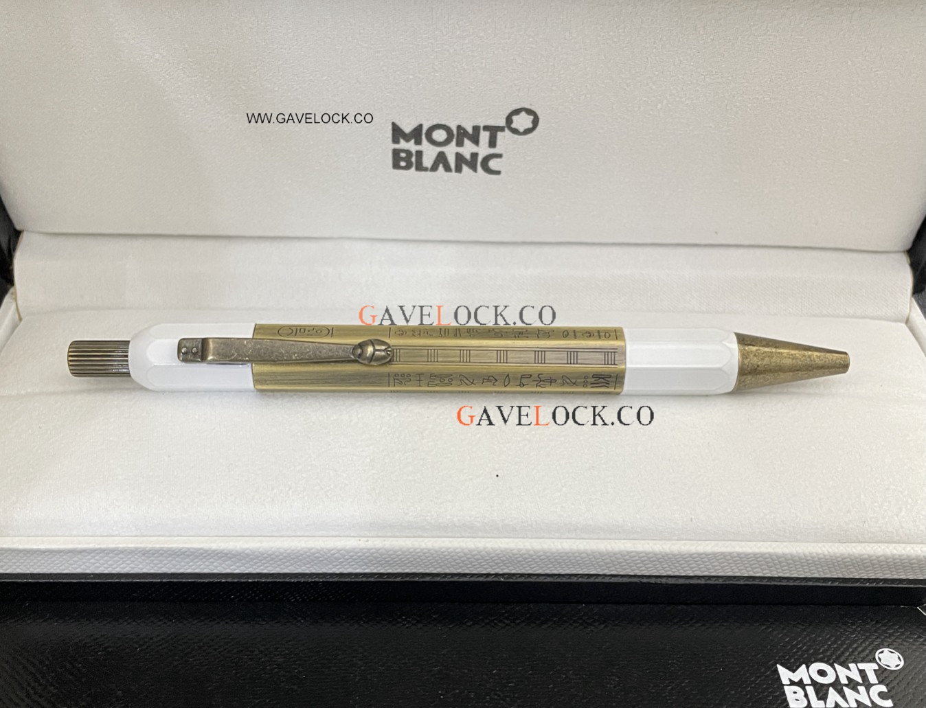 Copy Egyptomania Montblanc Ballpoint Pen White & Gold